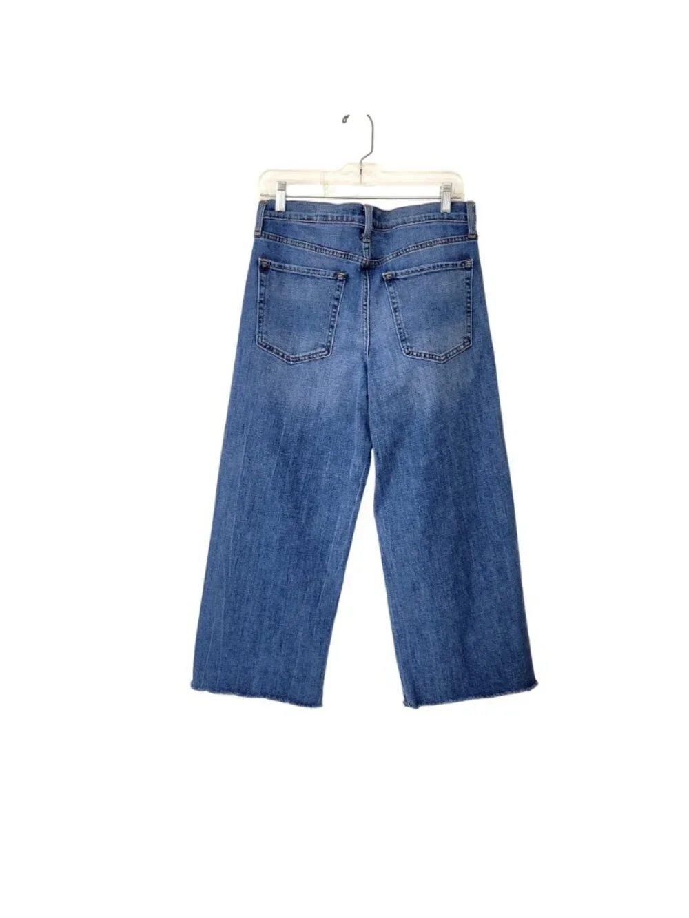 Banana Republic Wide-Leg Crop Jeans 30/10 Regular Blue Denim Raw Hem - Picture 5 of 5